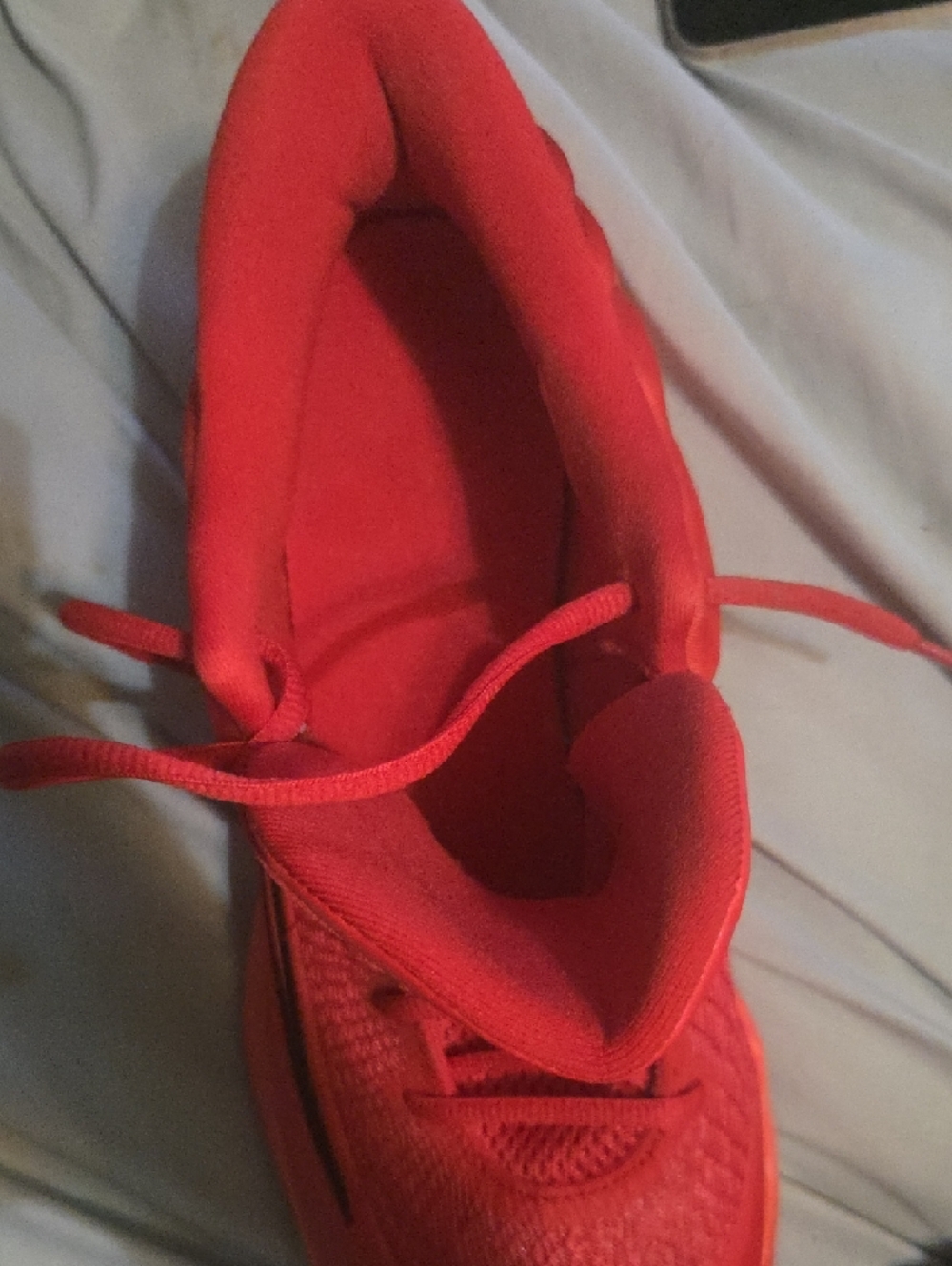 Nike Men's Bright Red Sneakers with Black Swoosh - Picture 3 of 3
